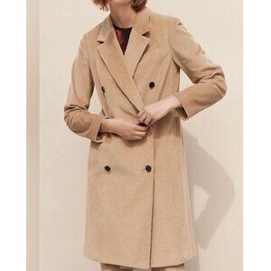 Aritzia Babaton Dahl Corduroy Long Coat In Butterscotch Brown XS​